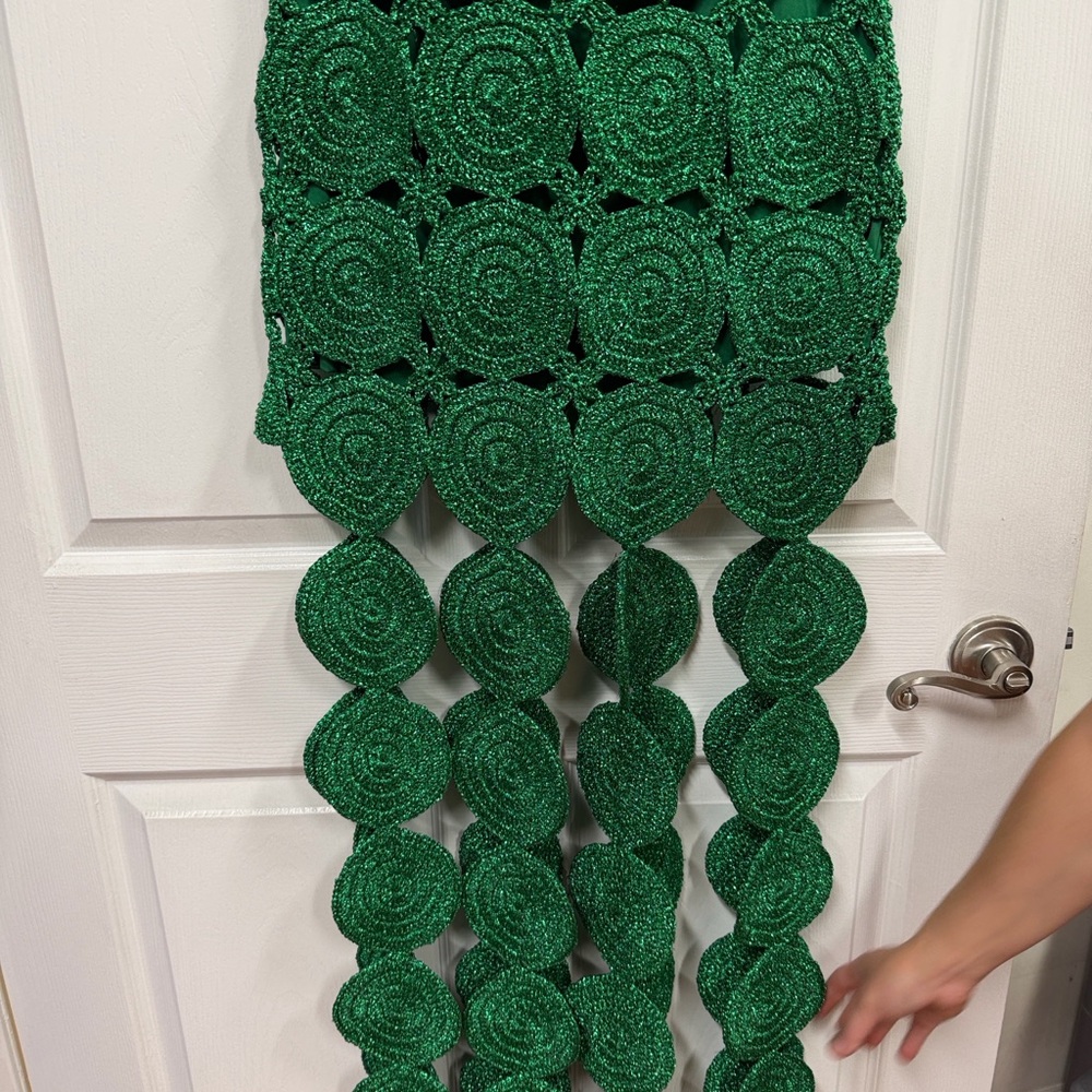 Simon Miller Green Mini Dress with Circular Fringe - Picture 4 of 5